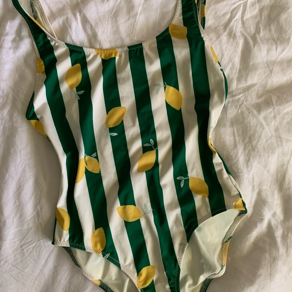 {Solid and Striped} Striped and Lemon Bathing Suit